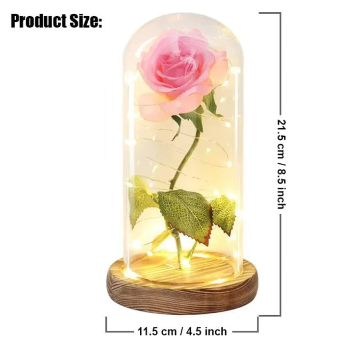 Lampada Rosa Galassia per sempre | Rosa eterna in cupola di vetro | Lampada decorativa a LED | Simbolo di amore e bellezza senza tempo