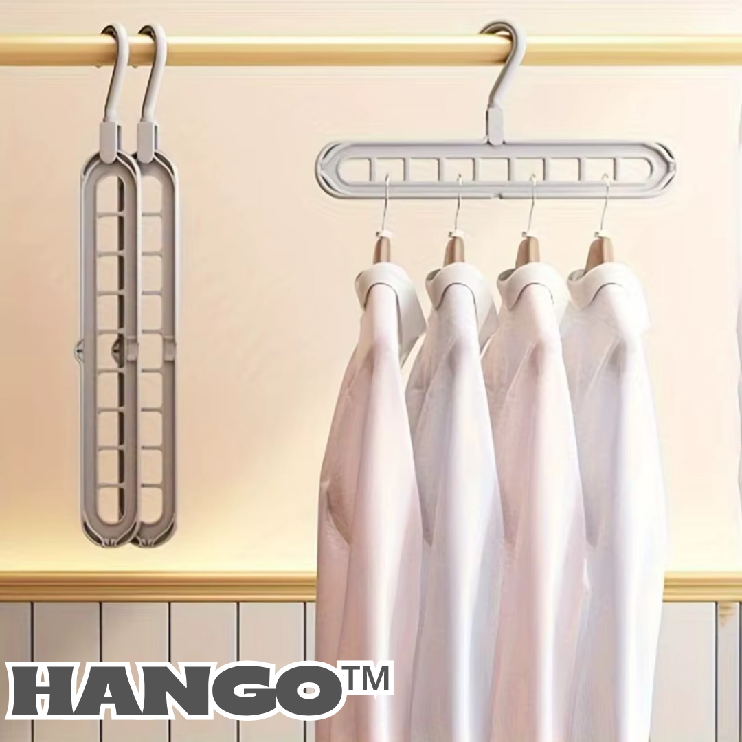 Drehbare Kleiderbügel 4er Set mit 9 Löchern | Platzsparende Schrankorganisation | 360° Drehbar &amp; Faltbar