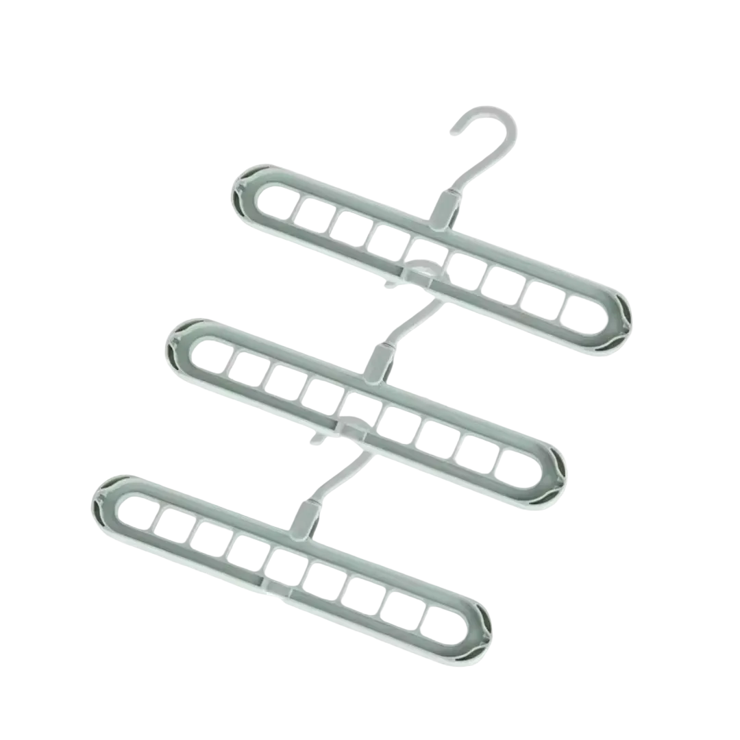 Drehbare Kleiderbügel 4er Set mit 9 Löchern | Platzsparende Schrankorganisation | 360° Drehbar &amp; Faltbar
