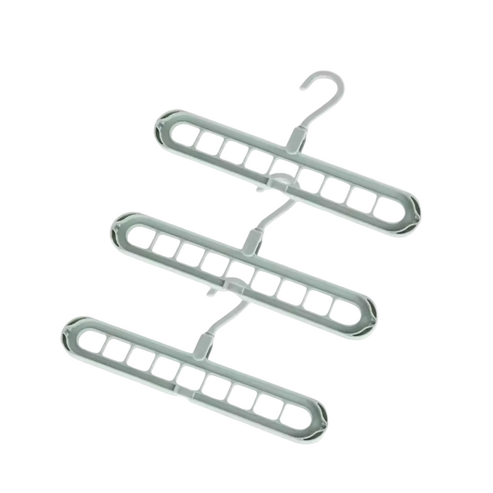 Drehbare Kleiderbügel 4er Set mit 9 Löchern | Platzsparende Schrankorganisation | 360° Drehbar &amp; Faltbar