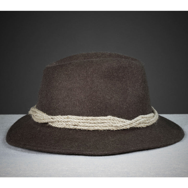Unisex Trachtenhut Braun | Klassischer Gletscherhut aus Wollfilz mit beigen Akzenten für Tracht und Alltag