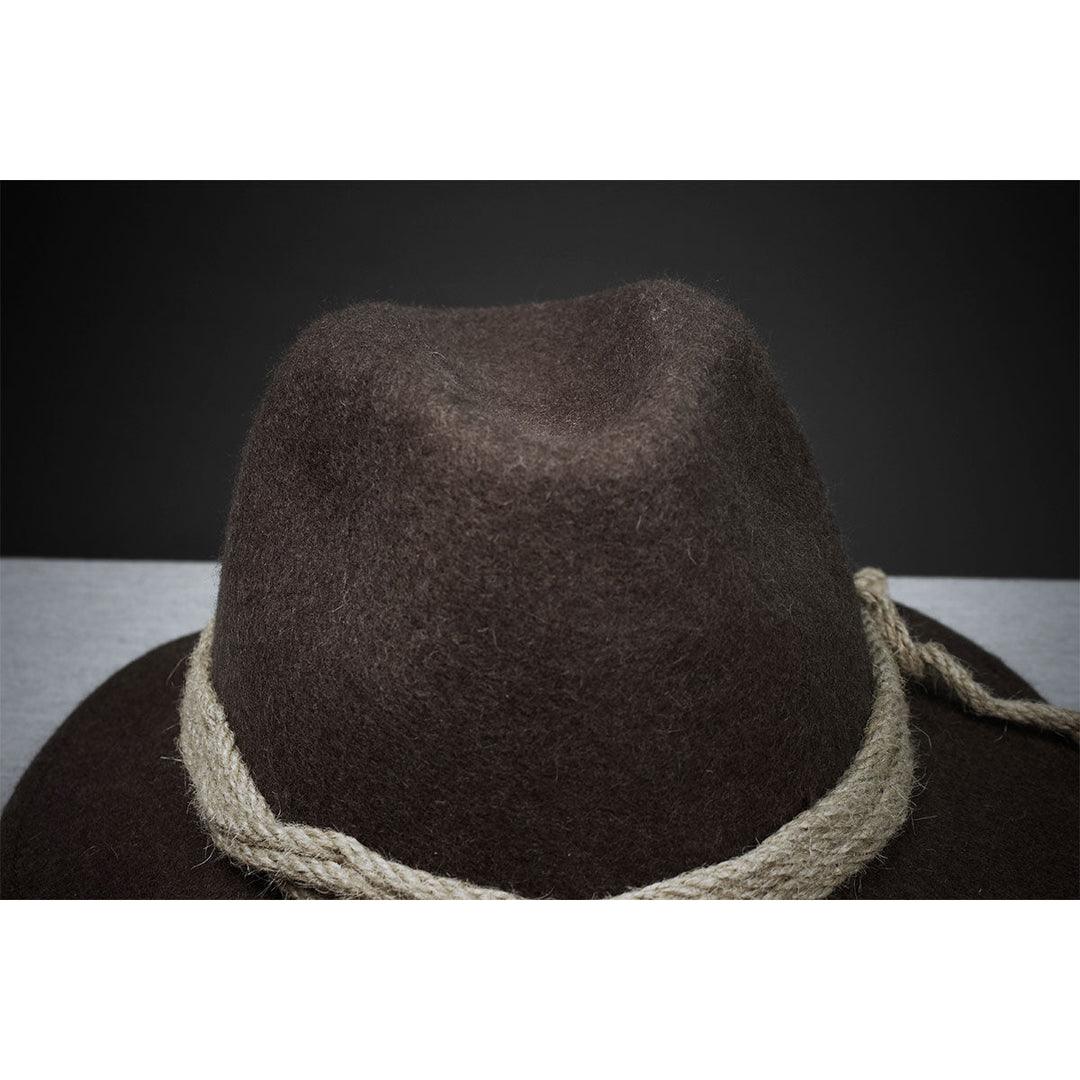 Unisex Trachtenhut Braun | Klassischer Gletscherhut aus Wollfilz mit beigen Akzenten für Tracht und Alltag