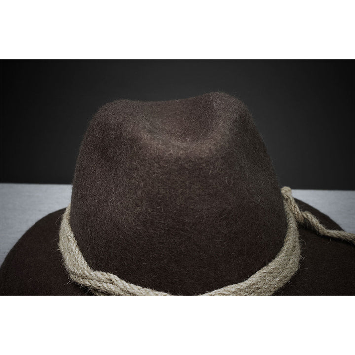 Unisex Trachtenhut Braun | Klassischer Gletscherhut aus Wollfilz mit beigen Akzenten für Tracht und Alltag