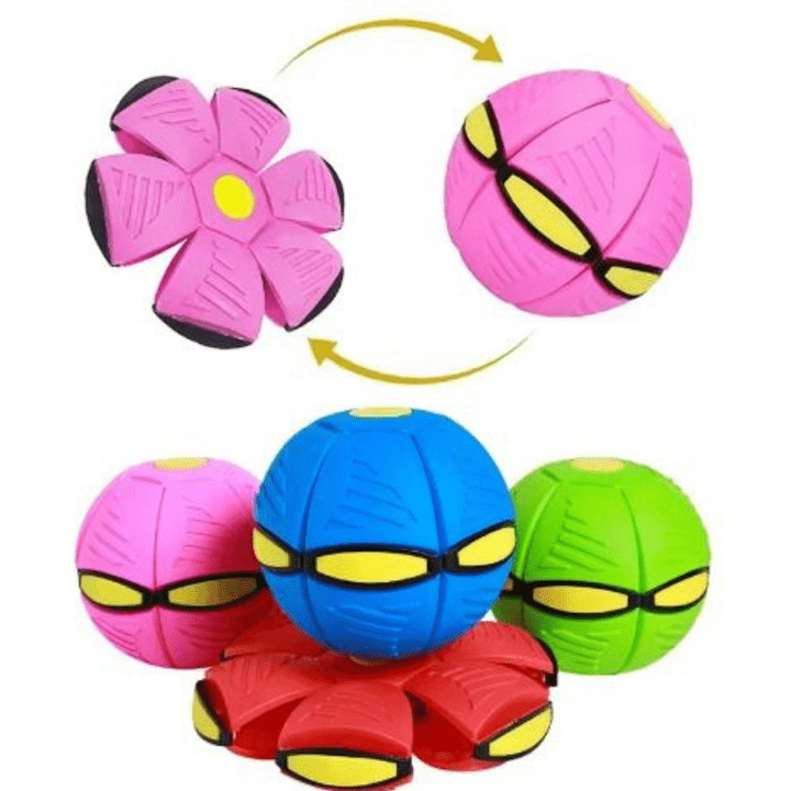 Interaktiivinen lentävä koiranlelu | 2-in-1 frisbee ja pallo pop-up -muotoilu | Vedenkestävä &amp; kestävä muovi | Kaikille koon koirille