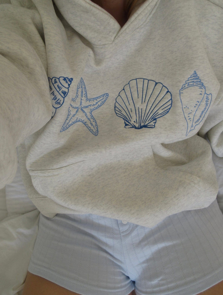 Unisex Hoodie mit Muschel-Print | Lässiger Streetwear-Pullover für Herbst und Winter