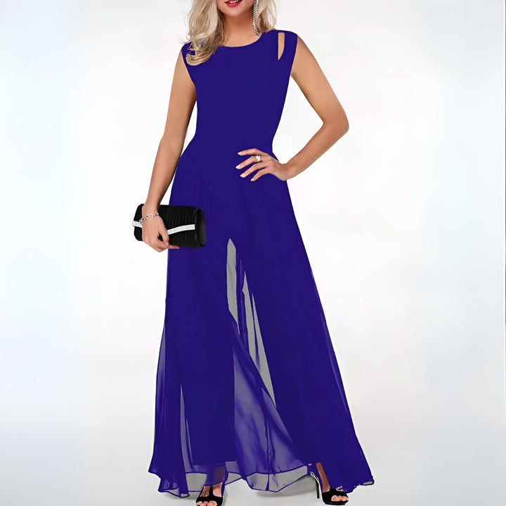 Damen Jumpsuit Ärmellos mit Weitem Bein | Luftiger Sommeroverall mit Fließender Passform | Elegant &amp; Vielseitig