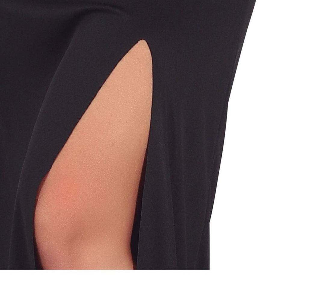 Damen Halloween Kostüm Schwarz | Gothic Kleid im Addams-Family-Stil für Halloween, Horrorparty und Mottoparty
