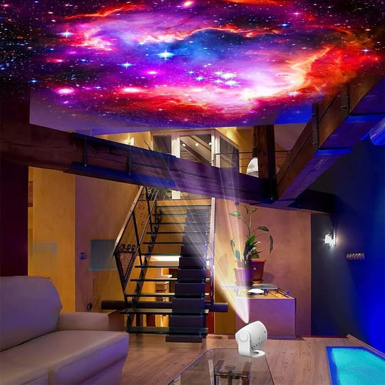 Sternenhimmel Projektor 360° mit Bluetooth-Lautsprecher | RGBW LEDs, Musikmodus &amp; Fernbedienung | Timer 1–4 h, USB-C
