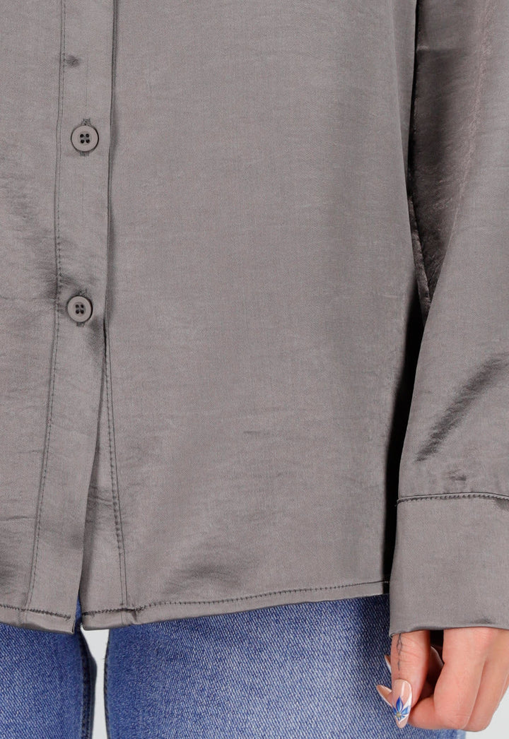 Damen Bluse | Elegante Langarmbluse mit klassischem Hemdkragen, durchgehender Knopfleiste und Manschetten für Büro und moderne Abendlooks