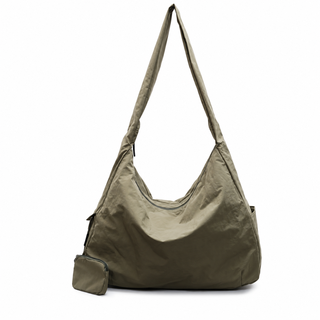 Damen Umhängetasche | Große Crossbody Tasche mit Reißverschluss und Außentasche