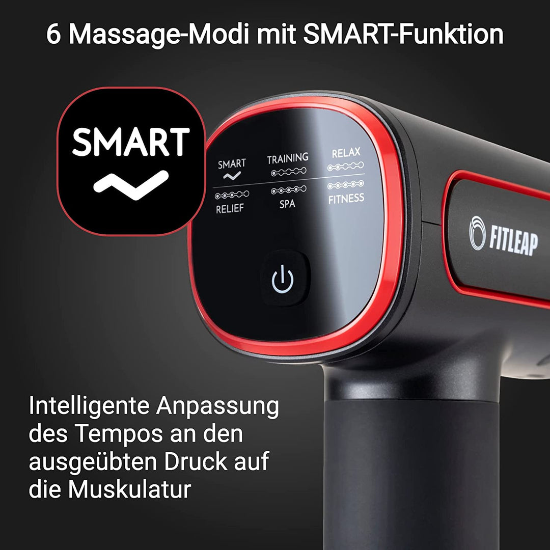 Massagepistole | Tiefengewebemassage mit 6 Aufsätzen &amp; 6 Massagemodi