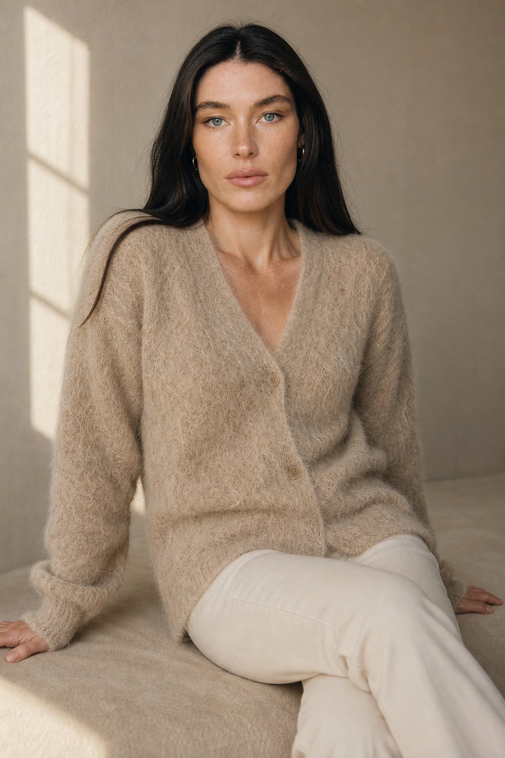 Damen Oversize Strickjacke aus Kunstkaschmir | Weiche warme Strickjacke mit lockerem Schnitt für Alltag, Zuhause und Layering