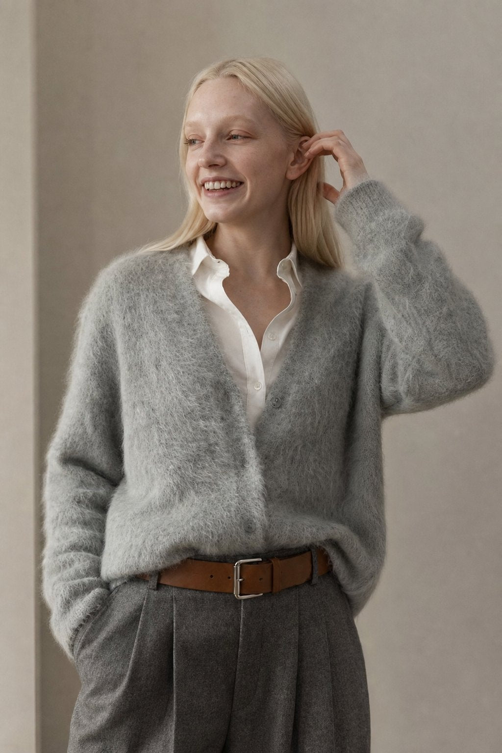 Damen Oversize Strickjacke aus Kunstkaschmir | Weiche warme Strickjacke mit lockerem Schnitt für Alltag, Zuhause und Layering
