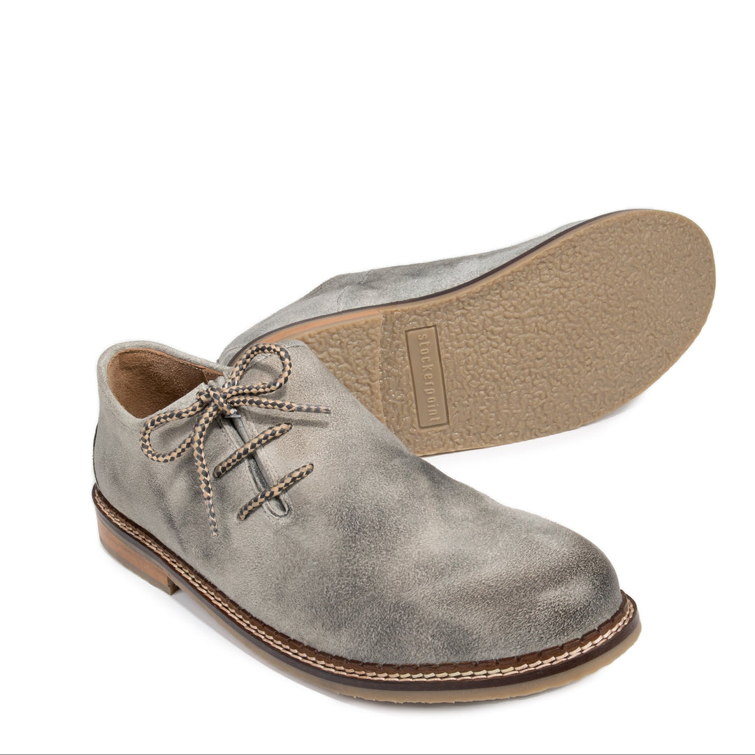 Haferlschuhe Herren | Trachtenschuhe aus Ziegenleder mit seitlicher Schnürung, Kalbslederfutter und Gummisohle