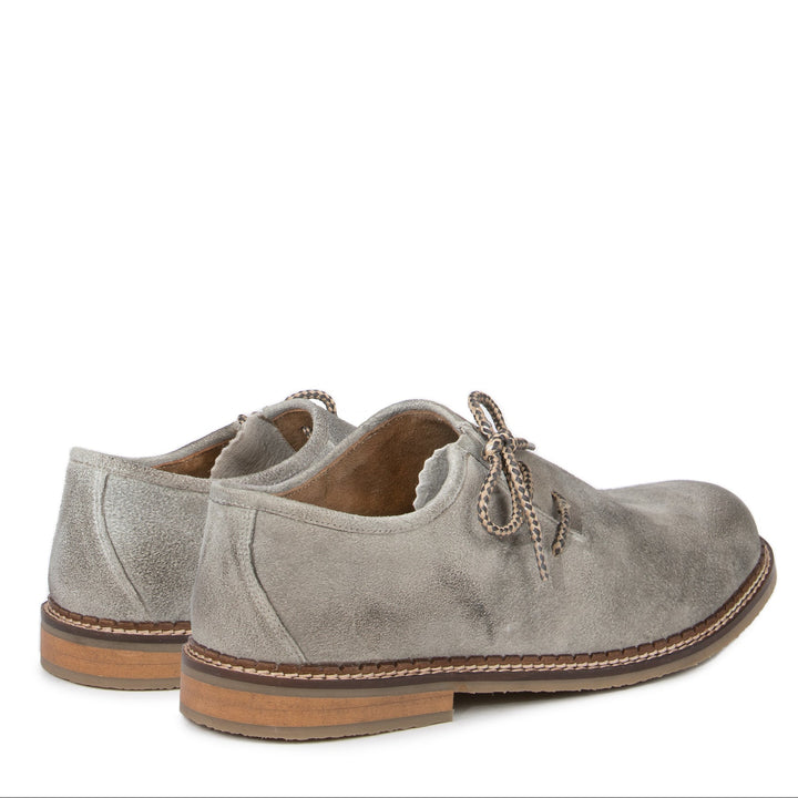 Haferlschuhe Herren | Trachtenschuhe aus Ziegenleder mit seitlicher Schnürung, Kalbslederfutter und Gummisohle