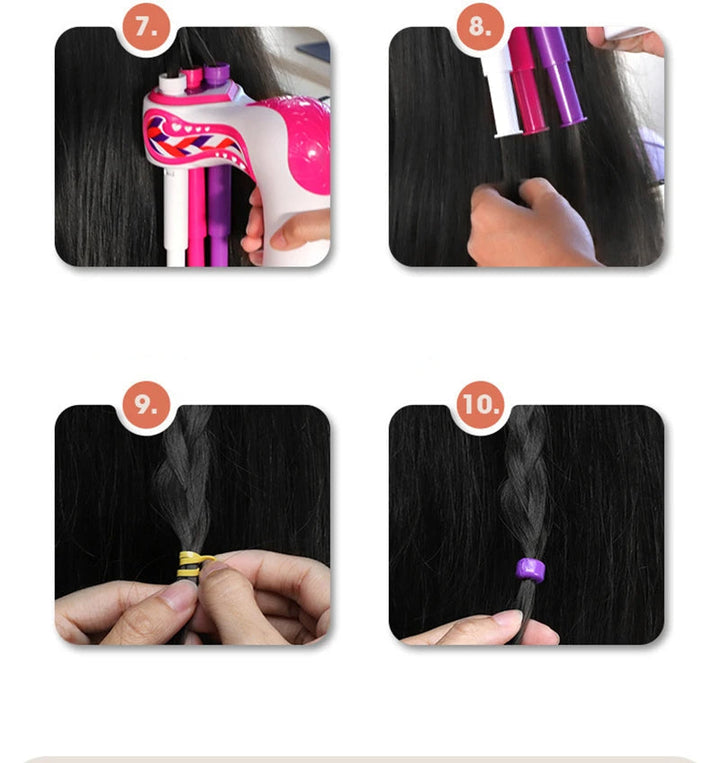 Automatic hair braider for braids | Salon look in seconds, no tangling | Compact &amp; lightweight for on the go | Includes hair ties &amp; instructions