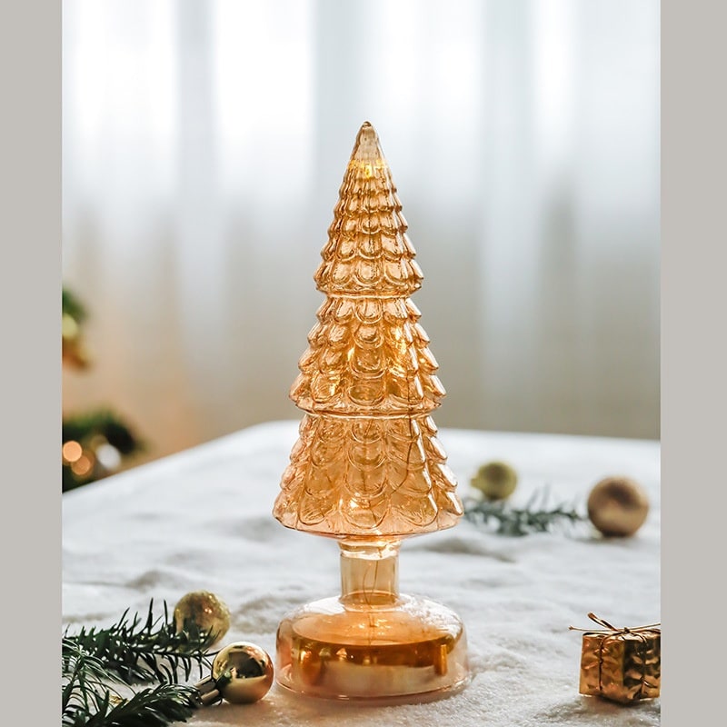 LED Weihnachtsbaum | Beleuchtete Tischdekoration mit warmweißem Licht, Batteriebetrieb und festlichem Baumdesign für Weihnachten