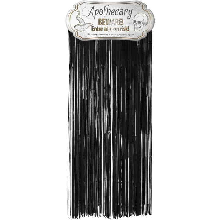Halloween Türvorhang Apotheke 2 m | Gruseliger Türbehang mit Warnschild für Eingang, Halloween- und Horrorparty-Deko