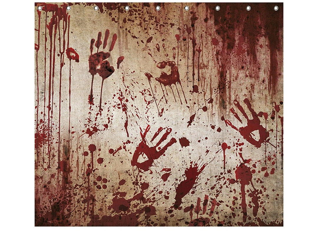 Halloween Vorhang Blutige Hände | Gruselvorhang 180 × 20 cm aus Polyester für Halloween- und Horror-Dekoration
