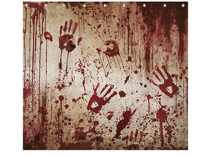 Halloween Vorhang Blutige Hände | Gruselvorhang 180 × 20 cm aus Polyester für Halloween- und Horror-Dekoration