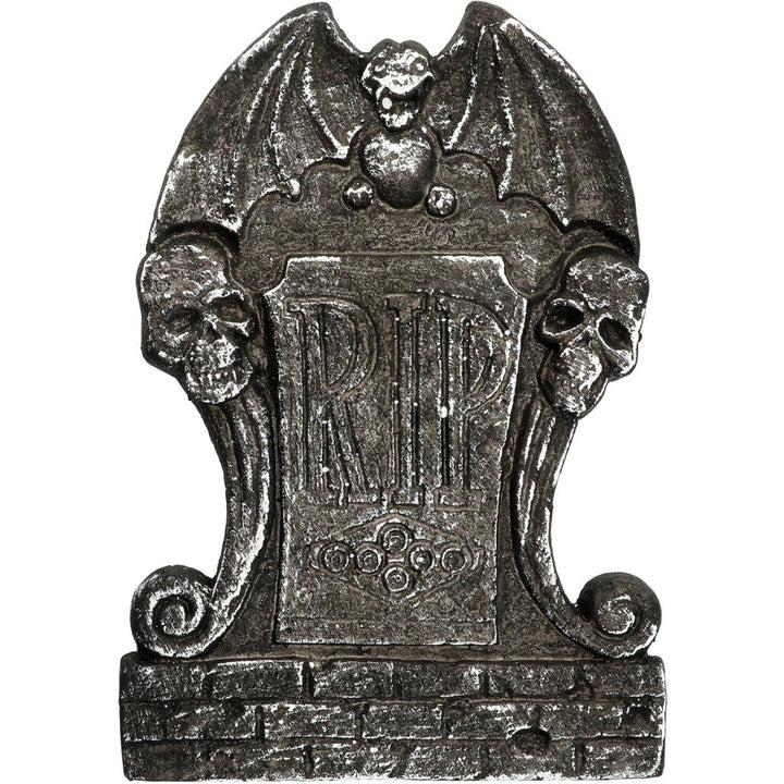 Halloween Grabstein RIP 36 cm | Verwittertes Grabsteinkreuz aus Schaumstoff für Halloween- und Friedhofsdeko