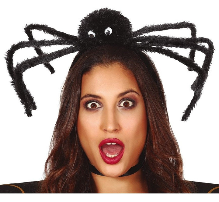Halloween Haarband Spinne | Haarreif mit großer Spinne 25 × 28 × 10 cm als gruseliges Kostüm-Accessoire