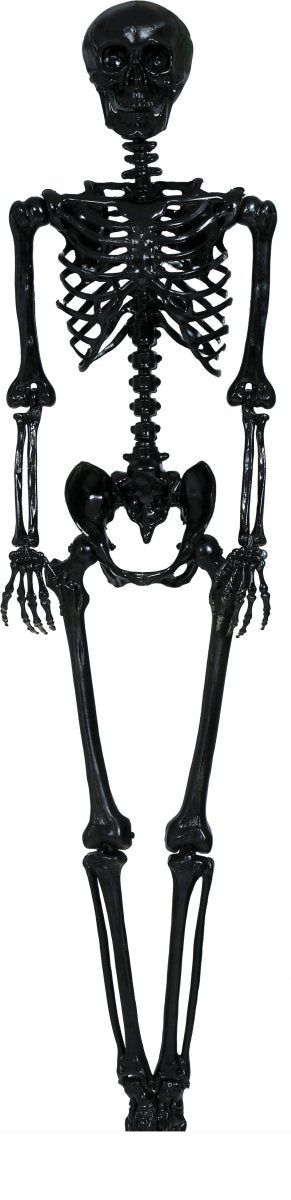 Halloween Skelett Hängedeko 90 cm | Schwarzes Skelett zum Aufhängen für Halloween-Partys und gruselige Raumdekoration