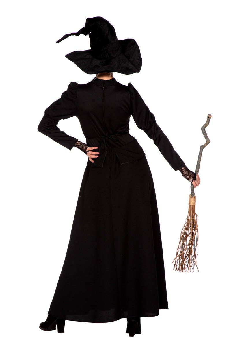 Hexenkostüm Damen | Schwarzes Halloween-Kleid für Hexen-Verkleidung, Halloween-Partys und Mottopartys