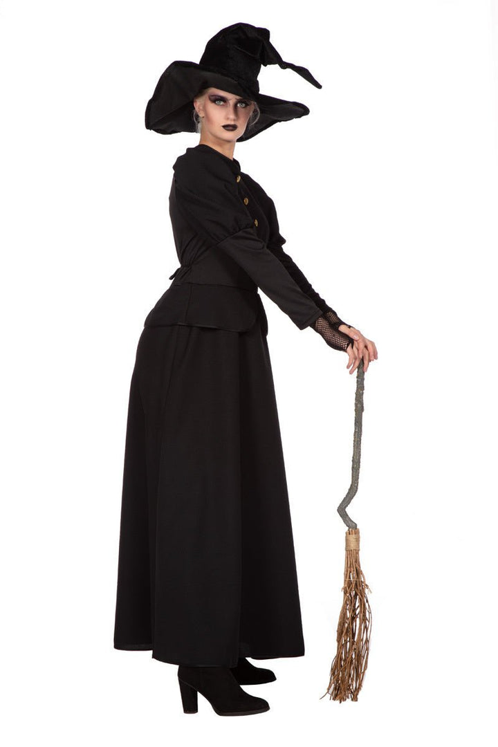 Hexenkostüm Damen | Schwarzes Halloween-Kleid für Hexen-Verkleidung, Halloween-Partys und Mottopartys