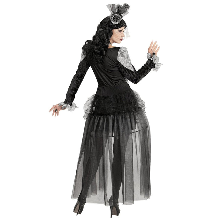 Gräfin Kostüm Damen | Halloween-Kostüm mit Kleid und Kopfbedeckung für Halloween- und Mottopartys