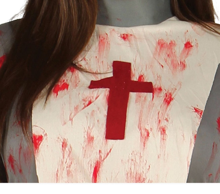 Krankenschwester Kostüm Damen | 2-teiliges Halloween-Kostüm mit Kleid und Krankenschwester-Haube für Mottopartys