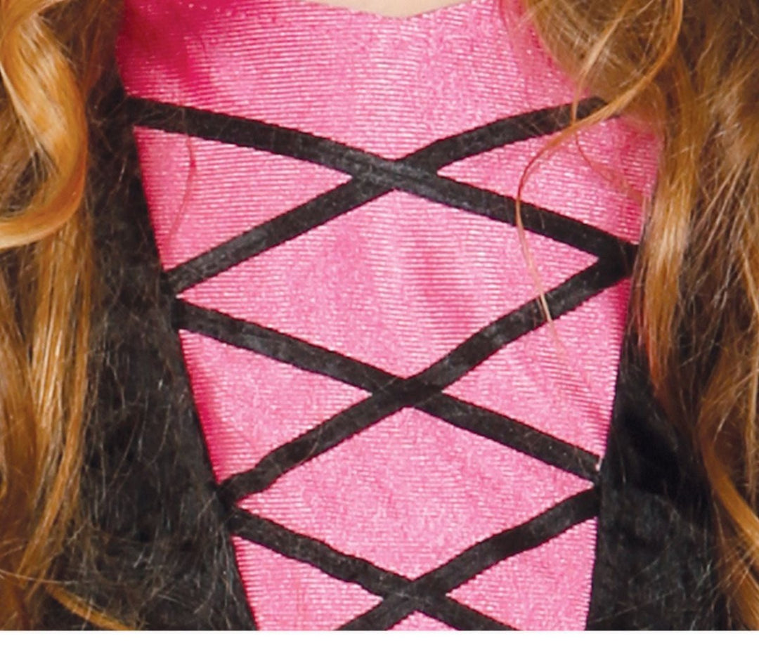 Hexenkostüm Kinder | Rosa Halloween-Kostüm mit Hexenkleid und Hut für Halloween- und Mottopartys