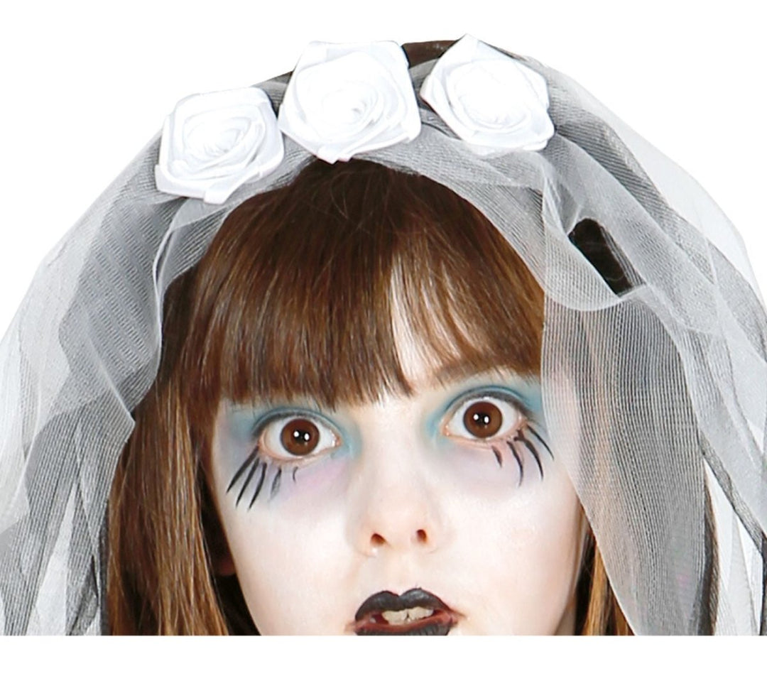 Skelett Kostüm Mädchen | Halloween-Kostüm mit Kleid, Ärmeln, Haarband und Strumpfhose für Halloween-Partys
