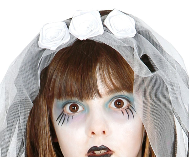 Skelett Kostüm Mädchen | Halloween-Kostüm mit Kleid, Ärmeln, Haarband und Strumpfhose für Halloween-Partys