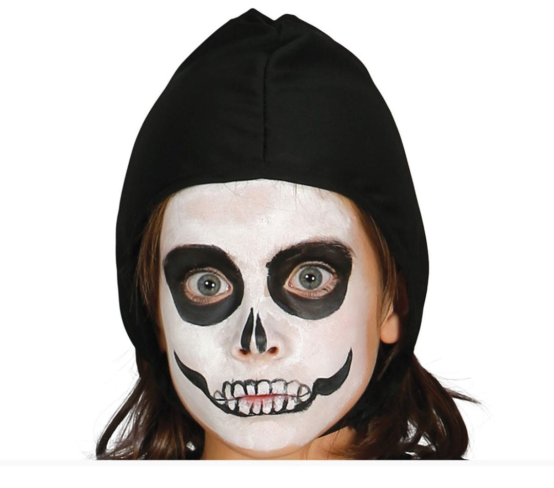 Skelett Kostüm Kinder | Halloween-Kostüm mit Overall, Hut und Klettverschluss für Halloween- und Mottopartys