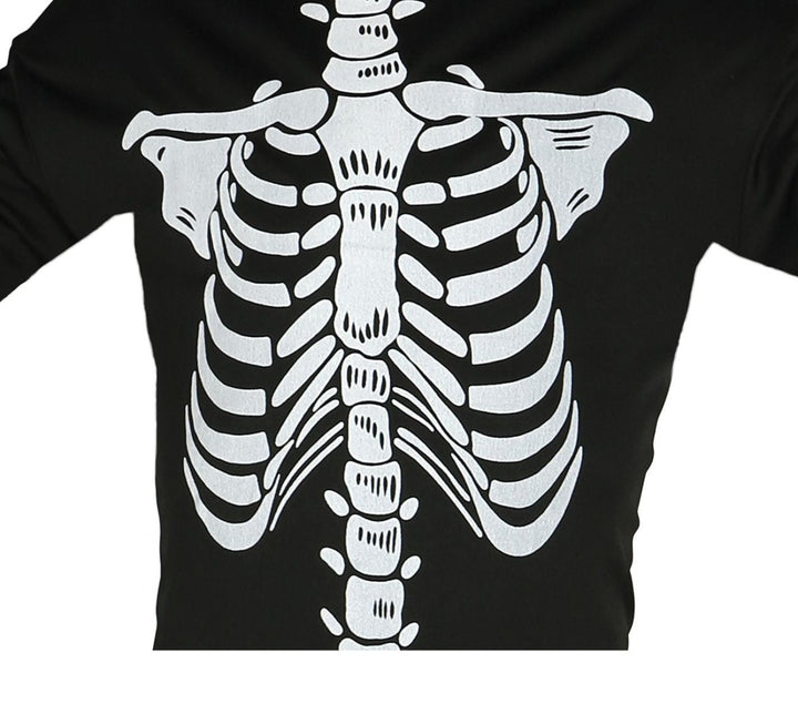 Skelett Kostüm Kinder | Halloween-Kostüm mit Overall, Hut und Klettverschluss für Halloween- und Mottopartys