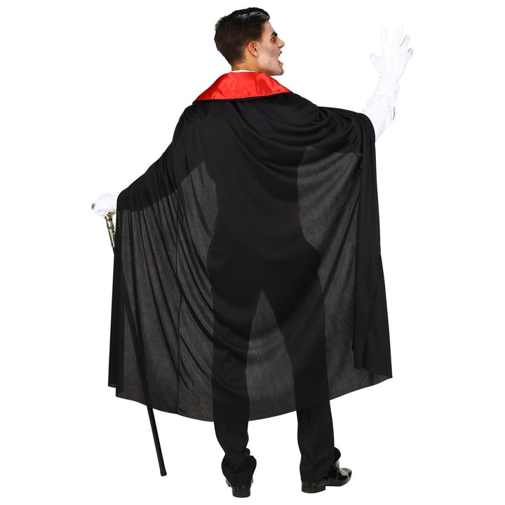 Vampir Kostüm Herren | Halloween-Kostüm mit Weste, Umhang, Fliege, Medaillon und Handschuhen für Mottopartys