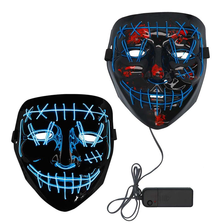 Halloween LED Maske | Blaue Killer-Lächeln Leuchtmaske für Horror-Kostüme, Halloween-Partys und Mottopartys