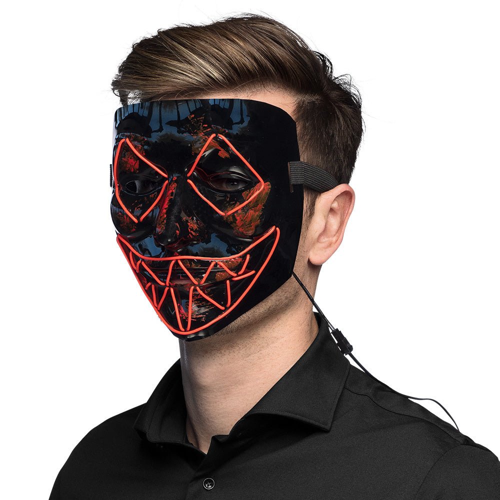 Halloween LED Maske | Rote Killer-Lächeln Leuchtmaske für Horror-Kostüme, Halloween-Partys und Mottopartys