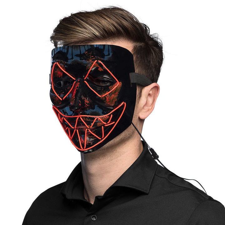 Halloween LED Maske | Rote Killer-Lächeln Leuchtmaske für Horror-Kostüme, Halloween-Partys und Mottopartys