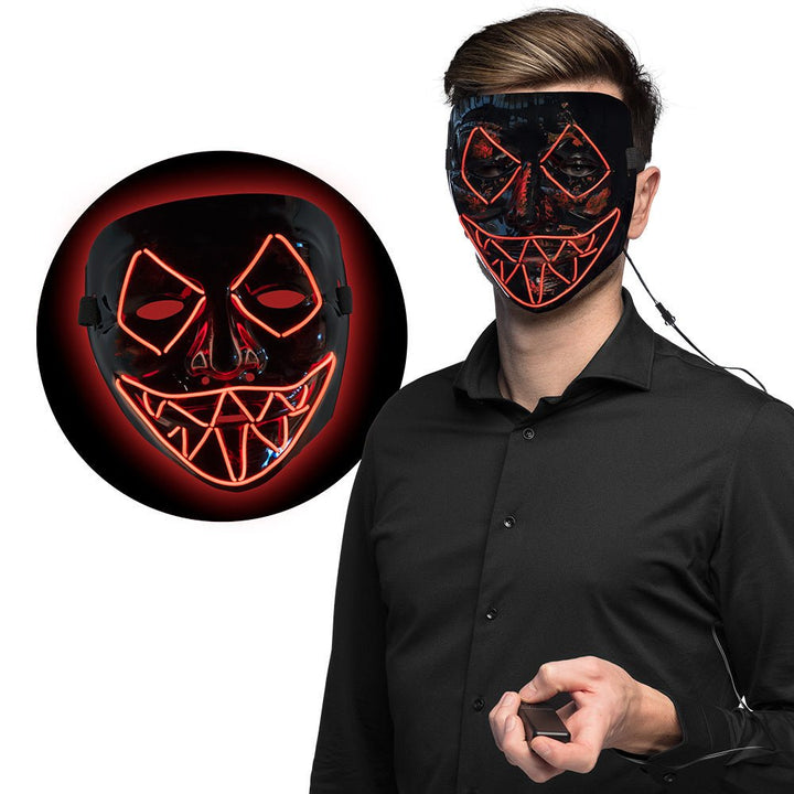 Halloween LED Maske | Rote Killer-Lächeln Leuchtmaske für Horror-Kostüme, Halloween-Partys und Mottopartys