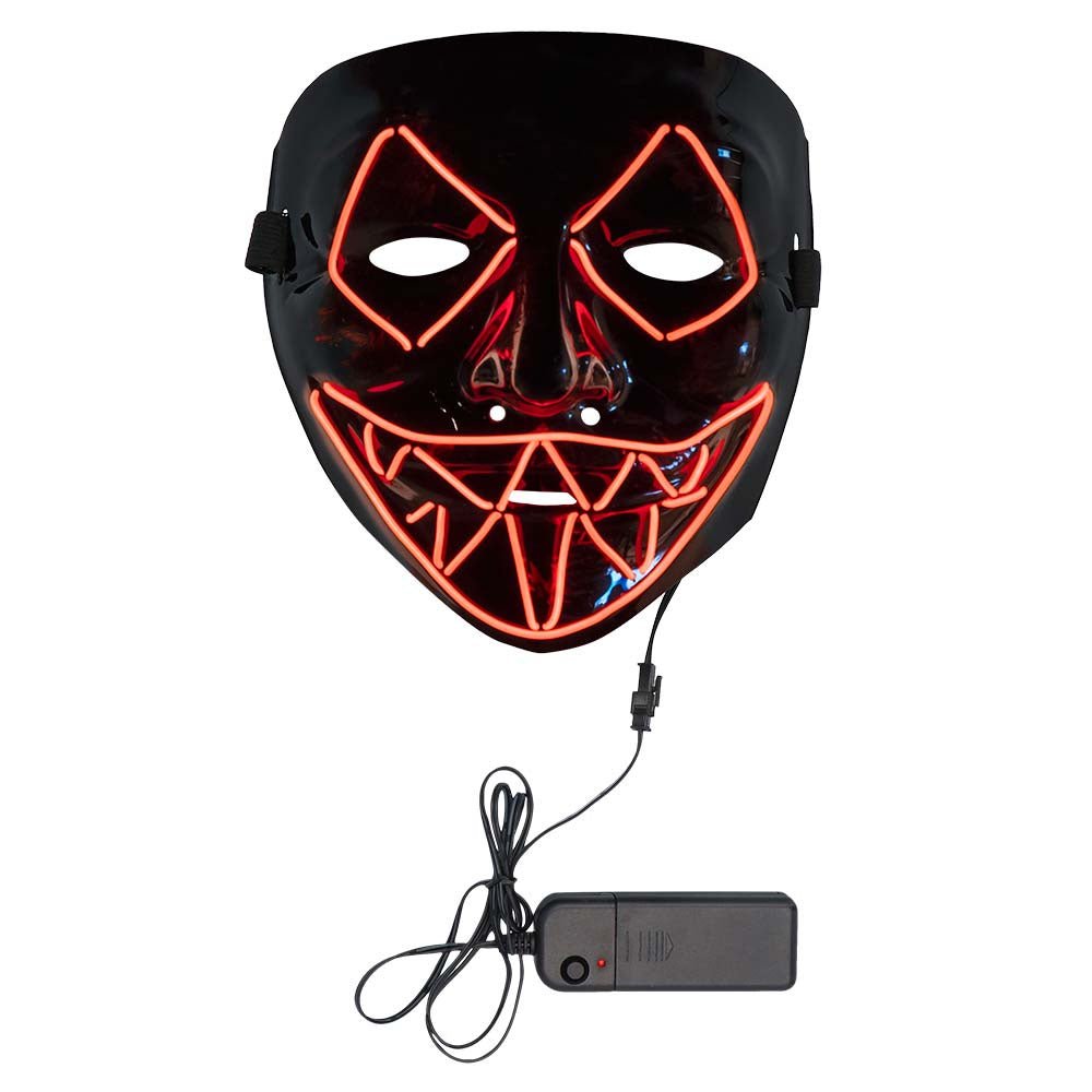 Halloween LED Maske | Rote Killer-Lächeln Leuchtmaske für Horror-Kostüme, Halloween-Partys und Mottopartys