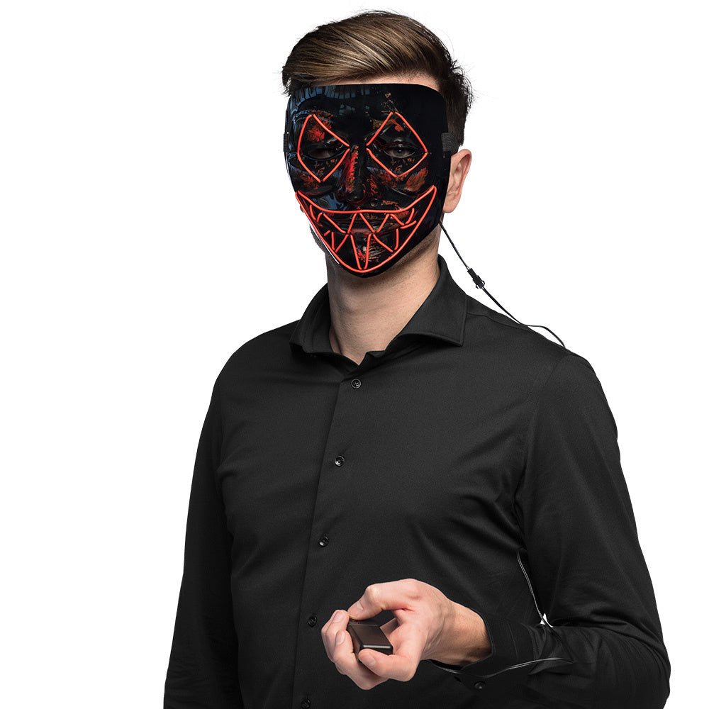Halloween LED Maske | Rote Killer-Lächeln Leuchtmaske für Horror-Kostüme, Halloween-Partys und Mottopartys