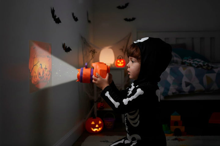 Halloween LED Projektor 10 cm | Kompakter Lichtprojektor für gruselige Halloween-Partys und stimmungsvolle Dekoration
