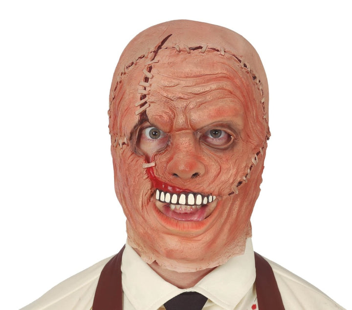Halloween Mörder Maske | Gruselige Latex-Maske in Lederoptik für Horror-Kostüme, Halloween- und Mottopartys