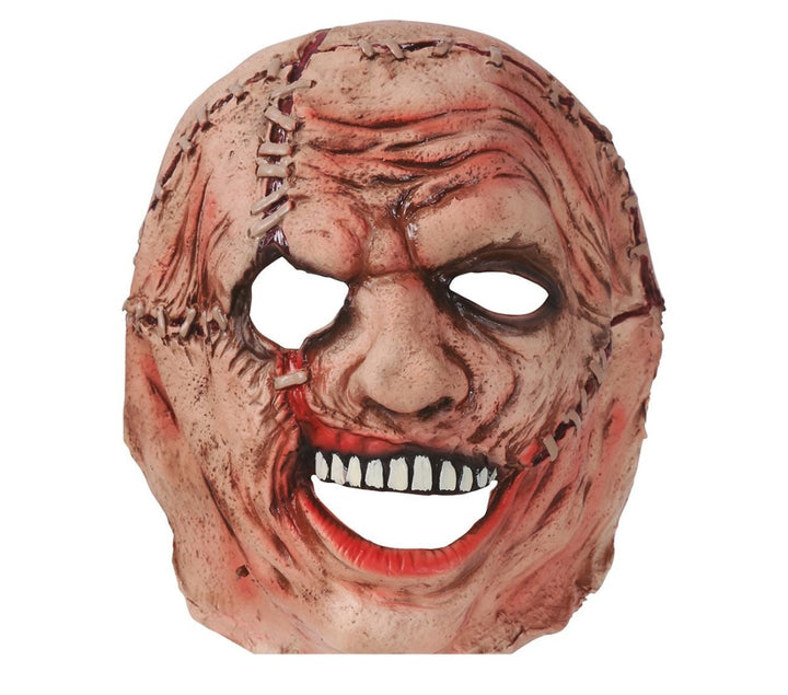 Halloween Mörder Maske | Gruselige Latex-Maske in Lederoptik für Horror-Kostüme, Halloween- und Mottopartys