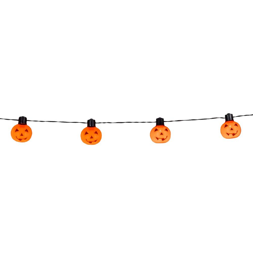 Halloween LED Lichterkette Kürbis 1,75 m | Leuchtende Kürbis Girlande mit Batteriebetrieb für Halloween- und Partydeko