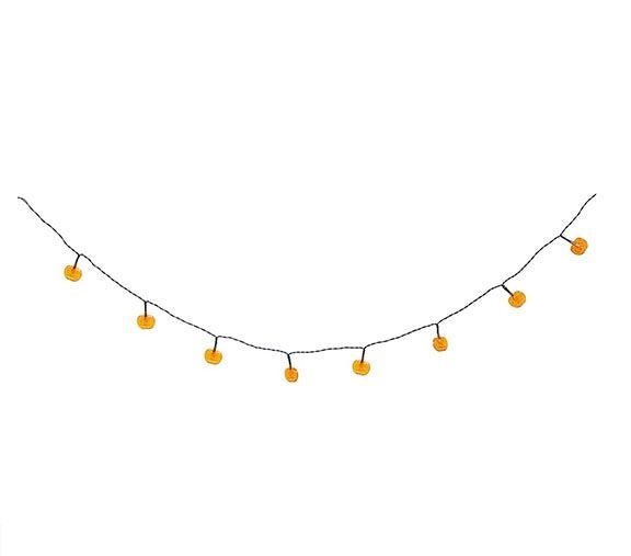 Halloween LED Lichterkette 1,55 m | Lichtgirlande mit Kürbissen für gruselige Halloween-Dekoration und Partys