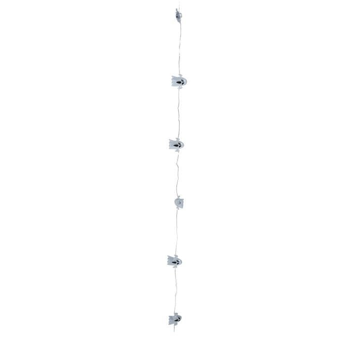 Halloween LED Lichterkette Gespenster 1,2 m | Geister Girlande mit Batteriebetrieb für Halloween-, Fenster- und Partydeko