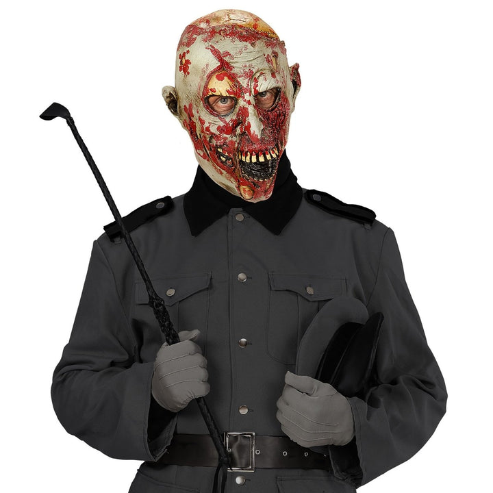 Zombie Maske Halloween | Blutige beige-rote Gruselmaske für Zombie-Kostüme, Horror-Partys und Mottopartys